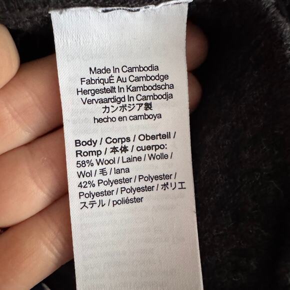 J. Crew Womens Wool Blend Shirt Jacket Shacket Heather Charcoal Gray XXL BT697 - Picture 8 of 9